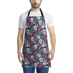 Calaveras Day Of The Dead Pattern Print Apron