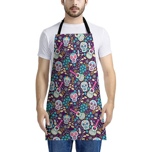 Calaveras Day Of The Dead Pattern Print Apron