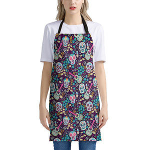 Calaveras Day Of The Dead Pattern Print Apron