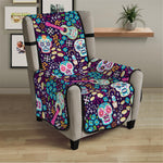 Calaveras Day Of The Dead Pattern Print Armchair Protector