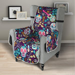 Calaveras Day Of The Dead Pattern Print Armchair Protector