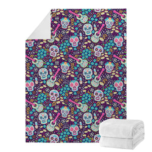 Calaveras Day Of The Dead Pattern Print Blanket