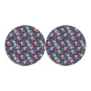 Calaveras Day Of The Dead Pattern Print Car Coasters