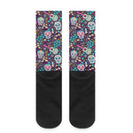 Calaveras Day Of The Dead Pattern Print Crew Socks