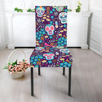 Calaveras Day Of The Dead Pattern Print Dining Chair Slipcover