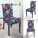 Calaveras Day Of The Dead Pattern Print Dining Chair Slipcover