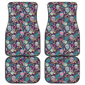 Calaveras Day Of The Dead Pattern Print Front and Back Car Floor Mats