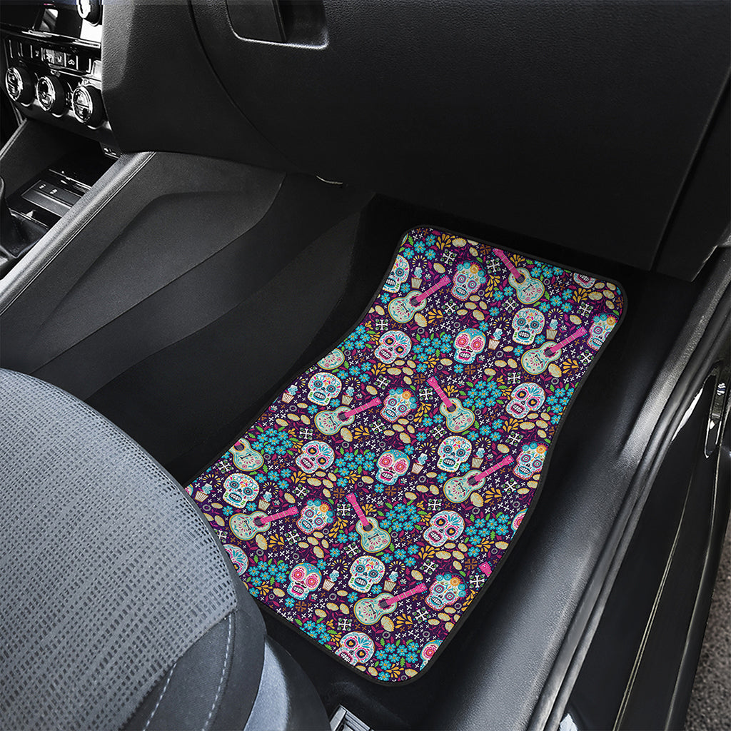 Calaveras Day Of The Dead Pattern Print Front Car Floor Mats