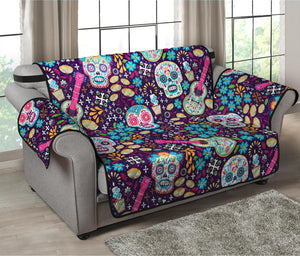 Calaveras Day Of The Dead Pattern Print Loveseat Protector