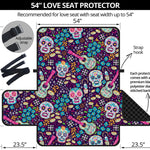 Calaveras Day Of The Dead Pattern Print Loveseat Protector