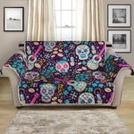 Calaveras Day Of The Dead Pattern Print Loveseat Protector