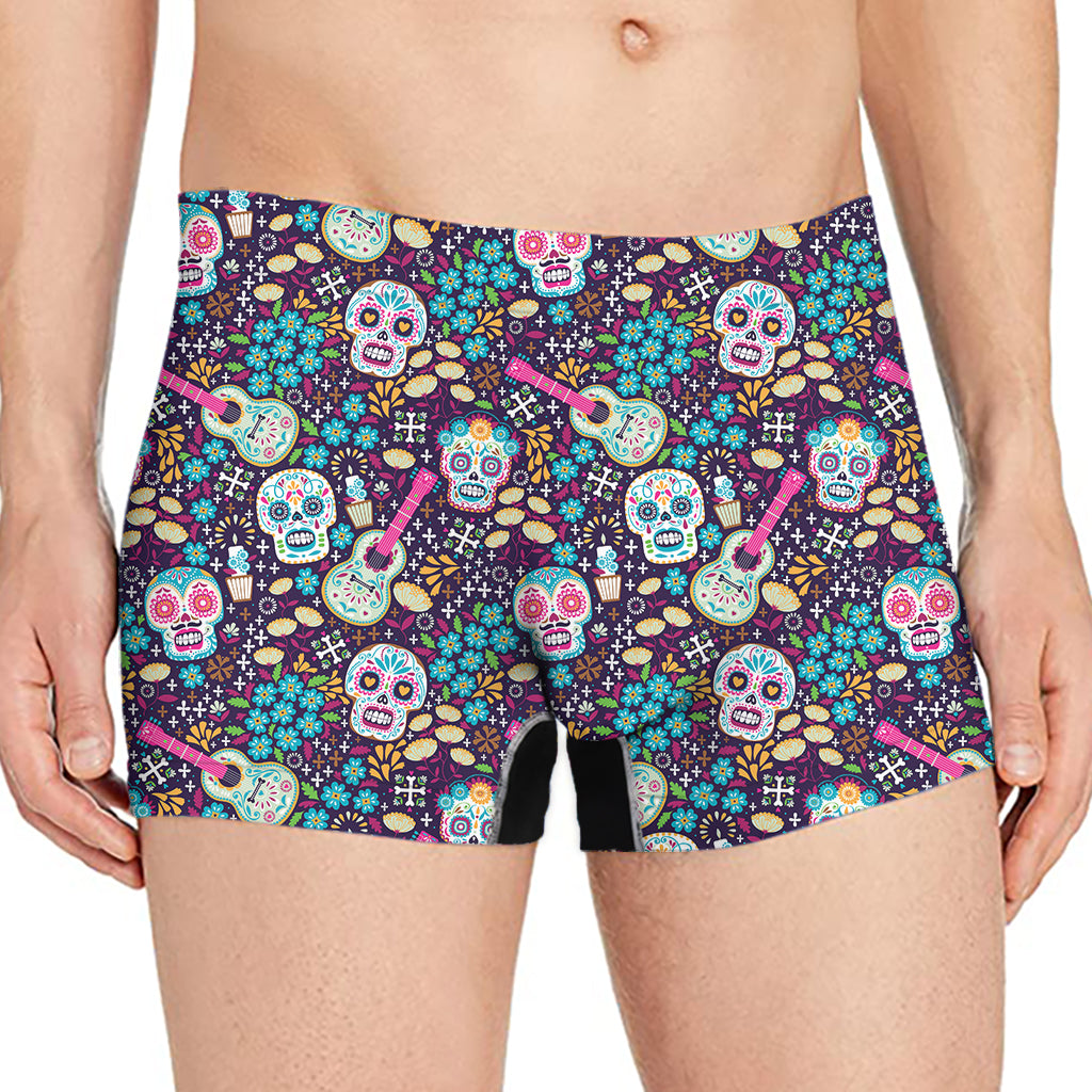 Calaveras Day Of The Dead Pattern Print Men's Boxer Briefs