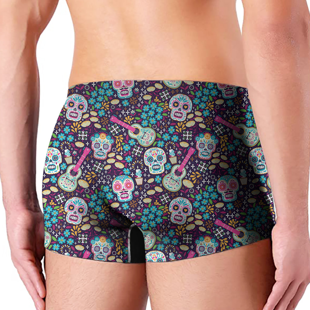 Calaveras Day Of The Dead Pattern Print Men's Boxer Briefs