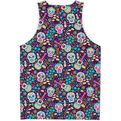 Calaveras Day Of The Dead Pattern Print Men's Tank Top