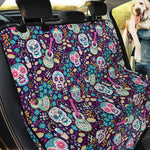 Calaveras Day Of The Dead Pattern Print Pet Car Back Seat Cover