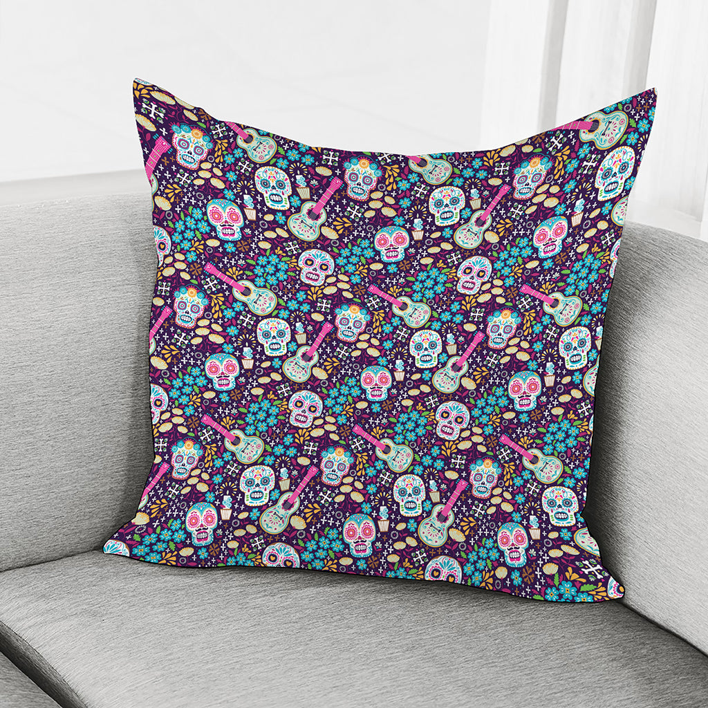 Calaveras Day Of The Dead Pattern Print Pillow Cover