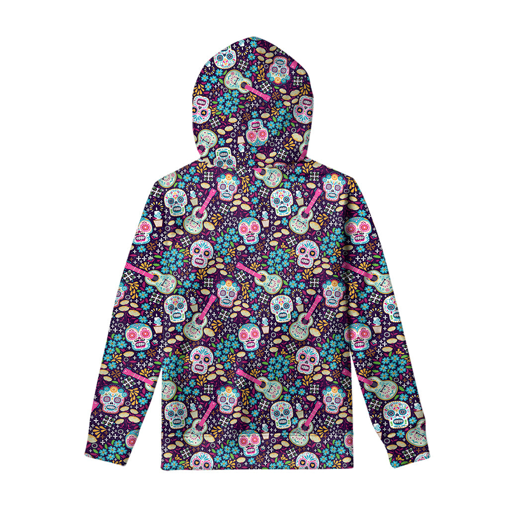 Calaveras Day Of The Dead Pattern Print Pullover Hoodie