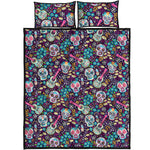 Calaveras Day Of The Dead Pattern Print Quilt Bed Set