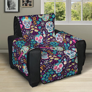 Calaveras Day Of The Dead Pattern Print Recliner Protector