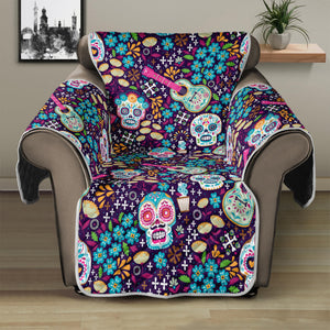 Calaveras Day Of The Dead Pattern Print Recliner Protector