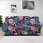 Calaveras Day Of The Dead Pattern Print Sofa Cover
