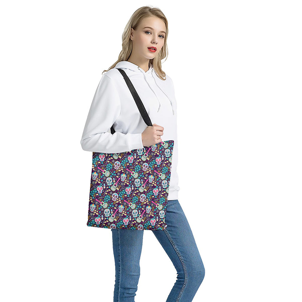 Calaveras Day Of The Dead Pattern Print Tote Bag