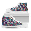 Calaveras Day Of The Dead Pattern Print White High Top Sneakers