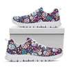 Calaveras Day Of The Dead Pattern Print White Sneakers