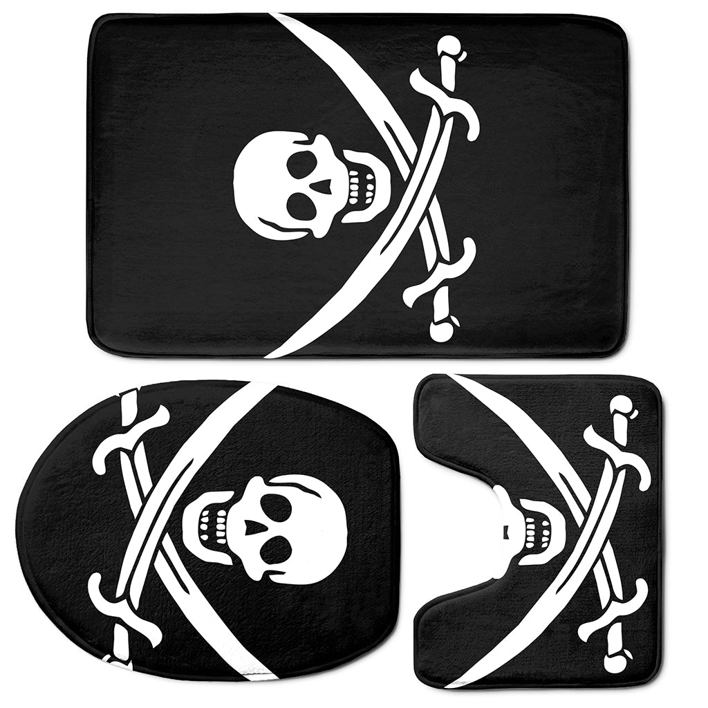 Calico Jack Pirate Flag Print 3 Piece Bath Mat Set