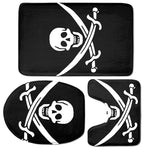 Calico Jack Pirate Flag Print 3 Piece Bath Mat Set