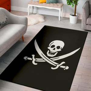 Calico Jack Pirate Flag Print Area Rug