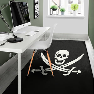 Calico Jack Pirate Flag Print Area Rug