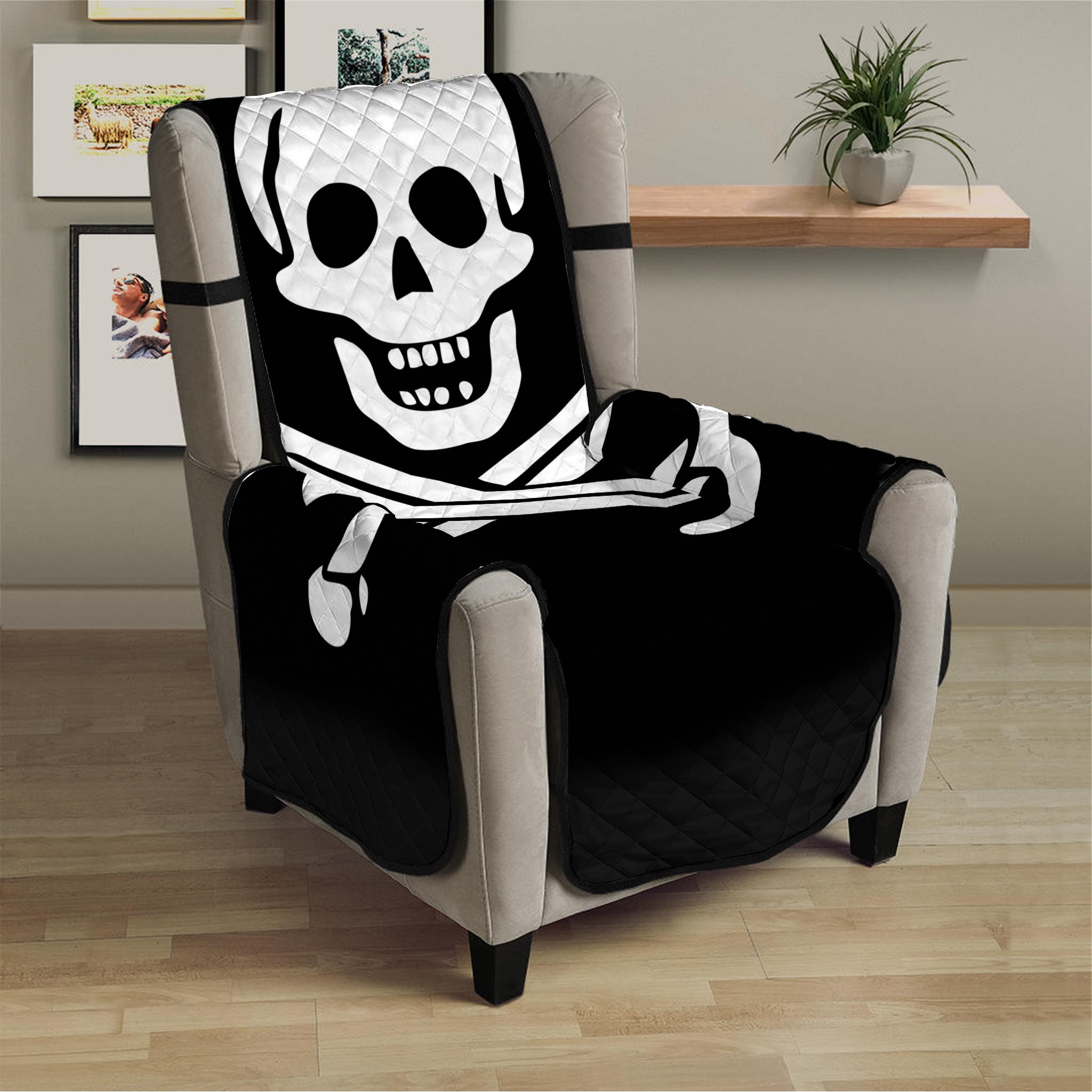 Calico Jack Pirate Flag Print Armchair Protector