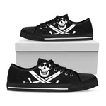 Calico Jack Pirate Flag Print Black Low Top Shoes 