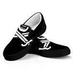 Calico Jack Pirate Flag Print Black Slip On Shoes