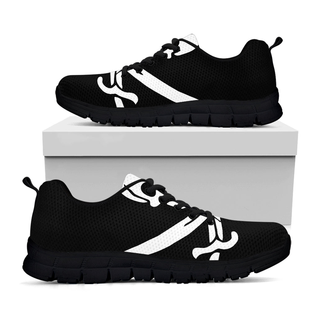 Calico Jack Pirate Flag Print Black Sneakers