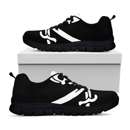 Calico Jack Pirate Flag Print Black Sneakers
