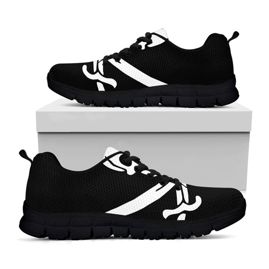 Calico Jack Pirate Flag Print Black Sneakers