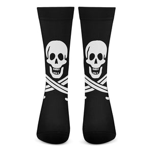 Calico Jack Pirate Flag Print Crew Socks