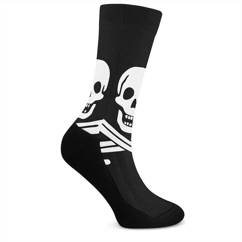 Calico Jack Pirate Flag Print Crew Socks