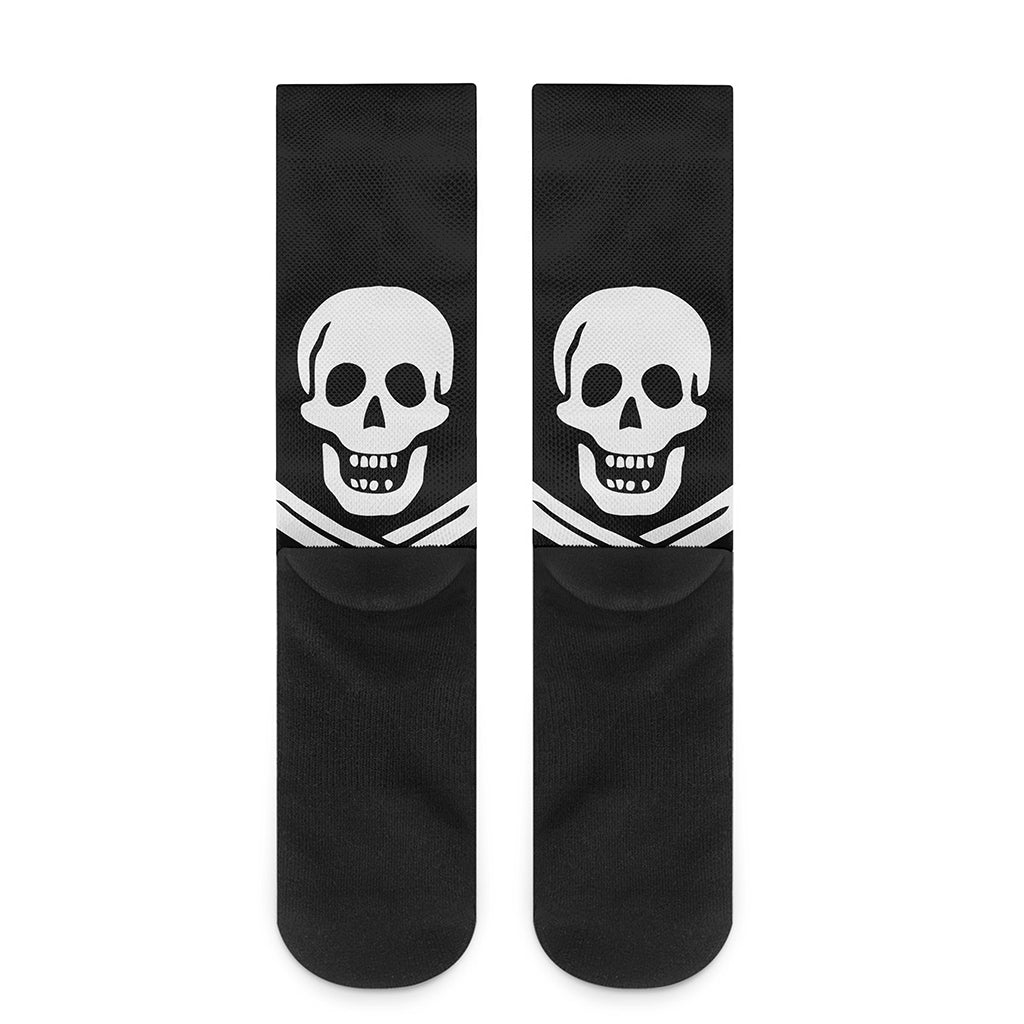 Calico Jack Pirate Flag Print Crew Socks