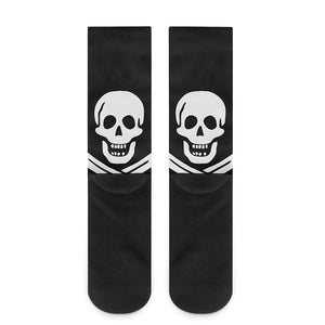 Calico Jack Pirate Flag Print Crew Socks