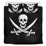 Calico Jack Pirate Flag Print Duvet Cover Bedding Set
