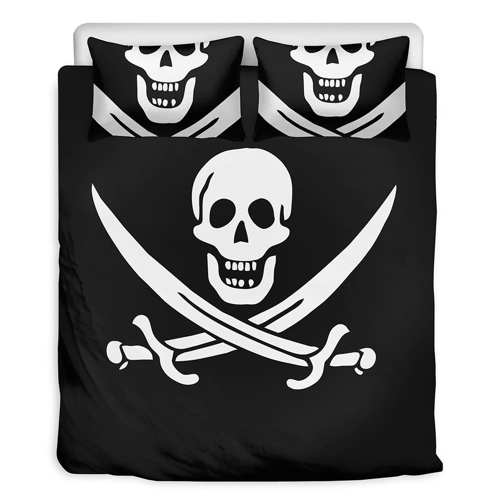 Calico Jack Pirate Flag Print Duvet Cover Bedding Set