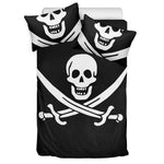 Calico Jack Pirate Flag Print Duvet Cover Bedding Set