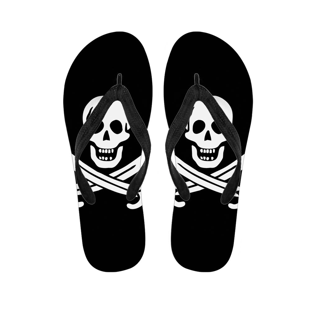 Calico Jack Pirate Flag Print Flip Flops