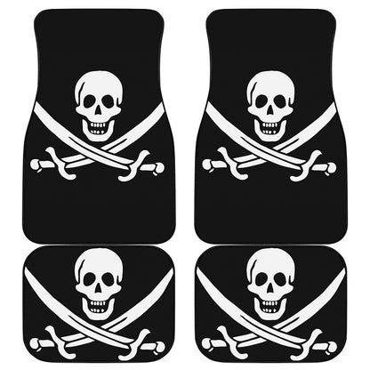 Calico Jack Pirate Flag Print Front and Back Car Floor Mats