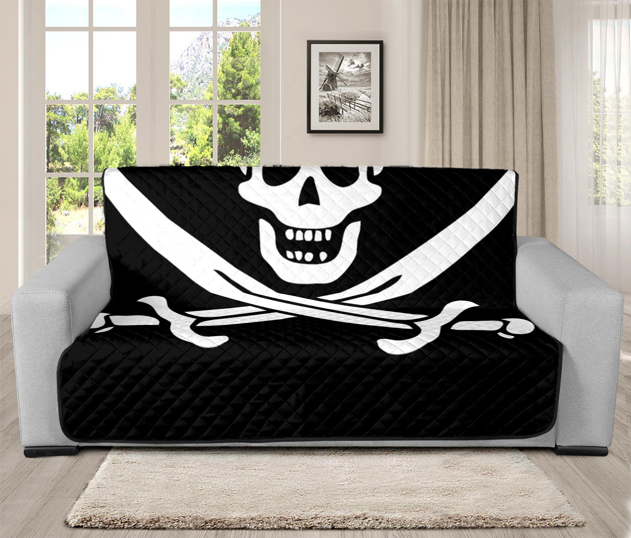 Calico Jack Pirate Flag Print Futon Protector