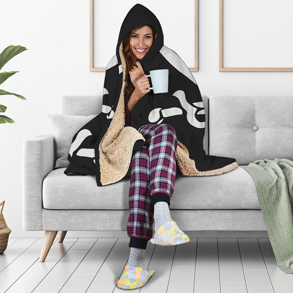 Calico Jack Pirate Flag Print Hooded Blanket