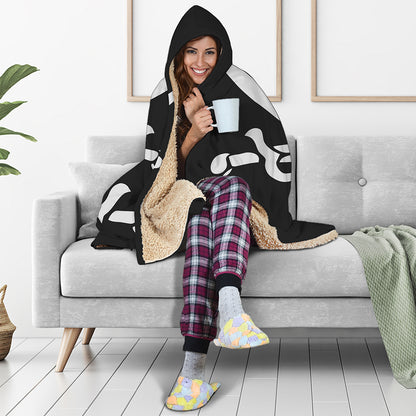 Calico Jack Pirate Flag Print Hooded Blanket